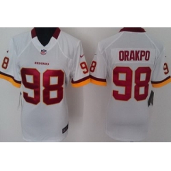 Women Nike Washington Redskins 98 Orakpo White Nike NFL Jerseys