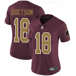 Womens Nike Washington Redskins 18 Josh Doctson Burgundy RedGold Number Alternate 80TH Anniversary Vapor Untouchable Limited Player NFL Jersey