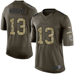 Nike Titans #13 Kendall Wright Green Youth Stitched NFL Limited Salute to Service Jersey