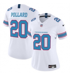 Women Tennessee Titans 20 Tony Pollard White 2026 F U S E Vapor Limited Stitched Football Jersey Women Tennessee Titans 20 Tony Pollard White 2026 F U S E Vapor Limited Stitched Football Jersey