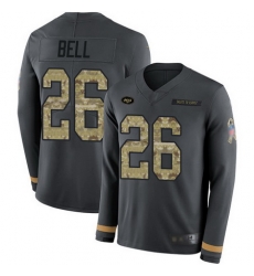 Jets #26 Le 27Veon Bell Anthracite Salute to Service Men Stitched Football Limited Therma Long Sleeve Jersey
