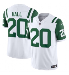 Men New York Jets 20 Breece Hall White Classic Alternate Vapor F U S E  Limited Stitched Football Jersey