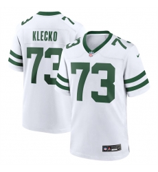 Men New York Jets 73 Joe Klecko White Throwback Player Stitched Game Jersey