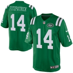 Nike Jets 14 Ryan Fitzpatrick Green Mens Stitched NFL Elite Rush Jersey