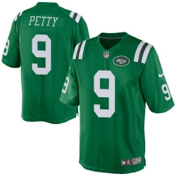 Nike Jets 9 Bryce Petty Green Mens Stitched NFL Elite Rush Jersey
