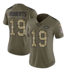 Nike Jets 19 Andre Roberts Olive Camo Womens Stitched NFL Limited 2017 Salute to Service Jersey