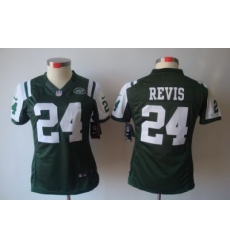 Women New York Jets #24 Revis Green Color[NIKE LIMITED Jersey]