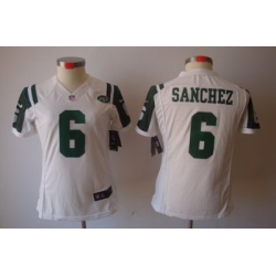 Women New York Jets #6 Sanchez White Color[NIKE LIMITED Jersey]