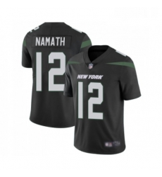 Youth New York Jets 12 Joe Namath Black Alternate Vapor Untouchable Limited Player Football Jersey