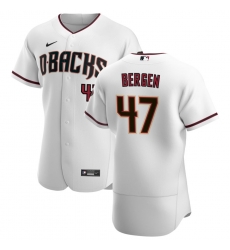 Men Arizona Diamondbacks 47 Travis Bergen Men Nike White Crimson Flex Base Home Team MLB Jersey