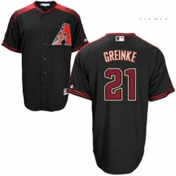 Mens Majestic Arizona Diamondbacks 21 Zack Greinke Replica Black Alternate Home Cool Base MLB Jersey