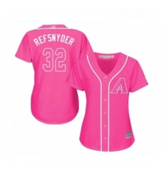 Womens Arizona Diamondbacks 32 Rob Refsnyder Replica Pink Fashion Baseball Jersey 