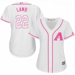 Womens Majestic Arizona Diamondbacks 22 Jake Lamb Authentic White Fashion MLB Jersey 