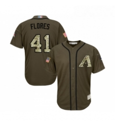 Youth Arizona Diamondbacks 41 Wilmer Flores Authentic Green Salute to Service Baseball Jersey 