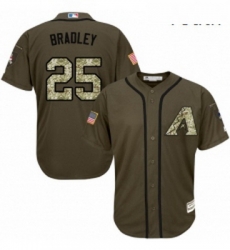 Youth Majestic Arizona Diamondbacks 25 Archie Bradley Replica Green Salute to Service MLB Jersey