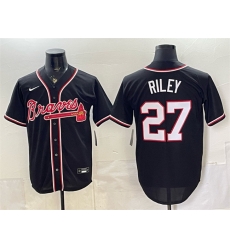 Men Atlanta Braves 27 Austin Riley 2026 Fashion Replica Black Out Stitched Baseball Jersey Men Atlanta Braves 27 Austin Riley 2026 Fashion Replica Black Out Stitched Baseball Jersey