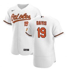 Men Baltimore Orioles 19 Chris Davis Men Nike White Home 2020 Flex Base Player MLB Jersey