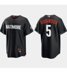 Men Baltimore Orioles 5 Brooks Robinson Black 2023 City Connect Cool Base Stitched Baseball Jersey