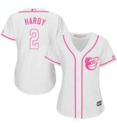 Womens Majestic Baltimore Orioles 2 JJ Hardy Authentic White Fashion Cool Base MLB Jersey