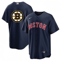 Men Boston Red Sox  26 Bruins Navy Cool Base Stitched Baseball Jersey