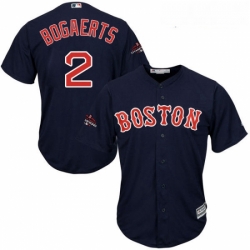 Youth Majestic Boston Red Sox 2 Xander Bogaerts Authentic Navy Blue Alternate Road Cool Base 2018 World Series Champions MLB Jersey