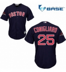 Youth Majestic Boston Red Sox 25 Tony Conigliaro Authentic Navy Blue Alternate Road Cool Base 2018 World Series Champions MLB Jersey 