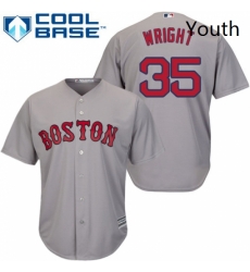 Youth Majestic Boston Red Sox 35 Steven Wright Replica Grey Road Cool Base MLB Jersey