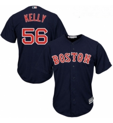 Youth Majestic Boston Red Sox 56 Joe Kelly Replica Navy Blue Alternate Road Cool Base MLB Jersey