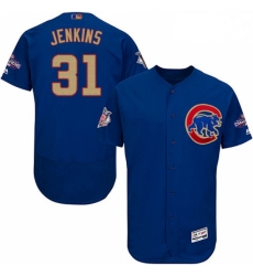 Mens Majestic Chicago Cubs 31 Fergie Jenkins Authentic Royal Blue 2017 Gold Champion Flex Base MLB Jersey