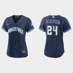 Chicago Cubs 24 Joc Pederson Women Nike 2021 City Connect Navy MLB Jersey