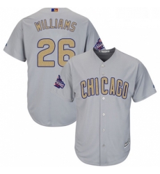 Womens Majestic Chicago Cubs 26 Billy Williams Authentic Gray 2017 Gold Champion MLB Jersey