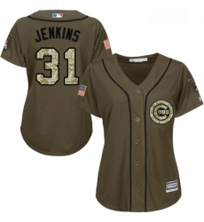 Womens Majestic Chicago Cubs 31 Fergie Jenkins Authentic Green Salute to Service MLB Jersey