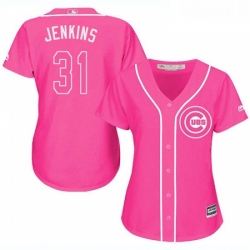 Womens Majestic Chicago Cubs 31 Fergie Jenkins Authentic Pink Fashion MLB Jersey