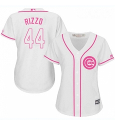 Womens Majestic Chicago Cubs 44 Anthony Rizzo Authentic White Fashion MLB Jersey