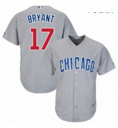 Youth Majestic Chicago Cubs 17 Kris Bryant Authentic Grey Road Cool Base MLB Jersey