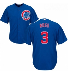 Youth Majestic Chicago Cubs 3 David Ross Replica Royal Blue Alternate Cool Base MLB Jersey