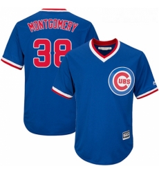 Youth Majestic Chicago Cubs 38 Mike Montgomery Authentic Royal Blue Cooperstown Cool Base MLB Jersey