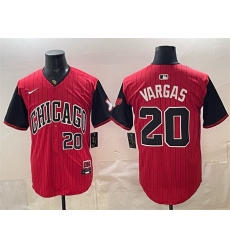 Men Chicago White Sox 20 Miguel Vargas Red Black 2025 City Connect Limited Stitched Baseball Jersey Men Chicago White Sox 20 Miguel Vargas Red Black 2025 City Connect Limited Stitched Baseball Jersey