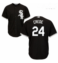 Mens Majestic Chicago White Sox 24 Joe Crede Replica Black Alternate Home Cool Base MLB Jersey