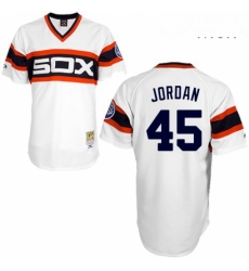 Mens Mitchell and Ness 1983 Chicago White Sox 45 Michael Jordan Authentic White Throwback MLB Jersey