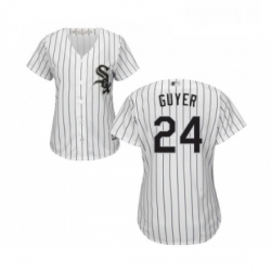 Womens Chicago White Sox 24 Brandon Guyer Replica White Home Cool Base Baseball Jersey 