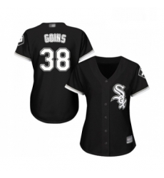 Womens Chicago White Sox 38 Ryan Goins Replica Black Alternate Home Cool Base Baseball Jersey 