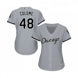 Womens Chicago White Sox 48 Alex Colome Replica Grey Road Cool Base Baseball Jersey 