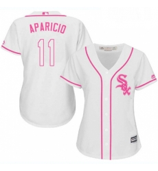 Womens Majestic Chicago White Sox 11 Luis Aparicio Replica White Fashion Cool Base MLB Jersey