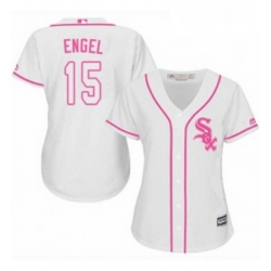 Womens Majestic Chicago White Sox 15 Adam Engel Replica White Fashion Cool Base MLB Jersey 