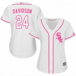 Womens Majestic Chicago White Sox 24 Matt Davidson Authentic White Fashion Cool Base MLB Jersey 