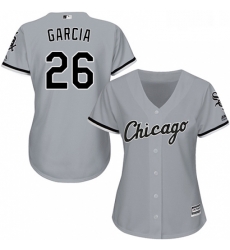 Womens Majestic Chicago White Sox 26 Avisail Garcia Replica Grey Road Cool Base MLB Jersey