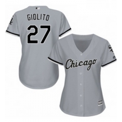 Womens Majestic Chicago White Sox 27 Lucas Giolito Replica Grey Road Cool Base MLB Jersey 