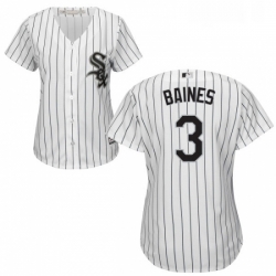 Womens Majestic Chicago White Sox 3 Harold Baines Replica White Home Cool Base MLB Jersey