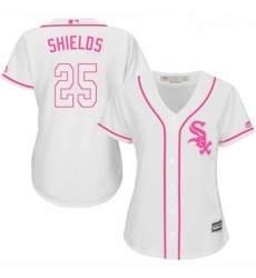 Womens Majestic Chicago White Sox 33 James Shields Authentic White Fashion Cool Base MLB Jersey